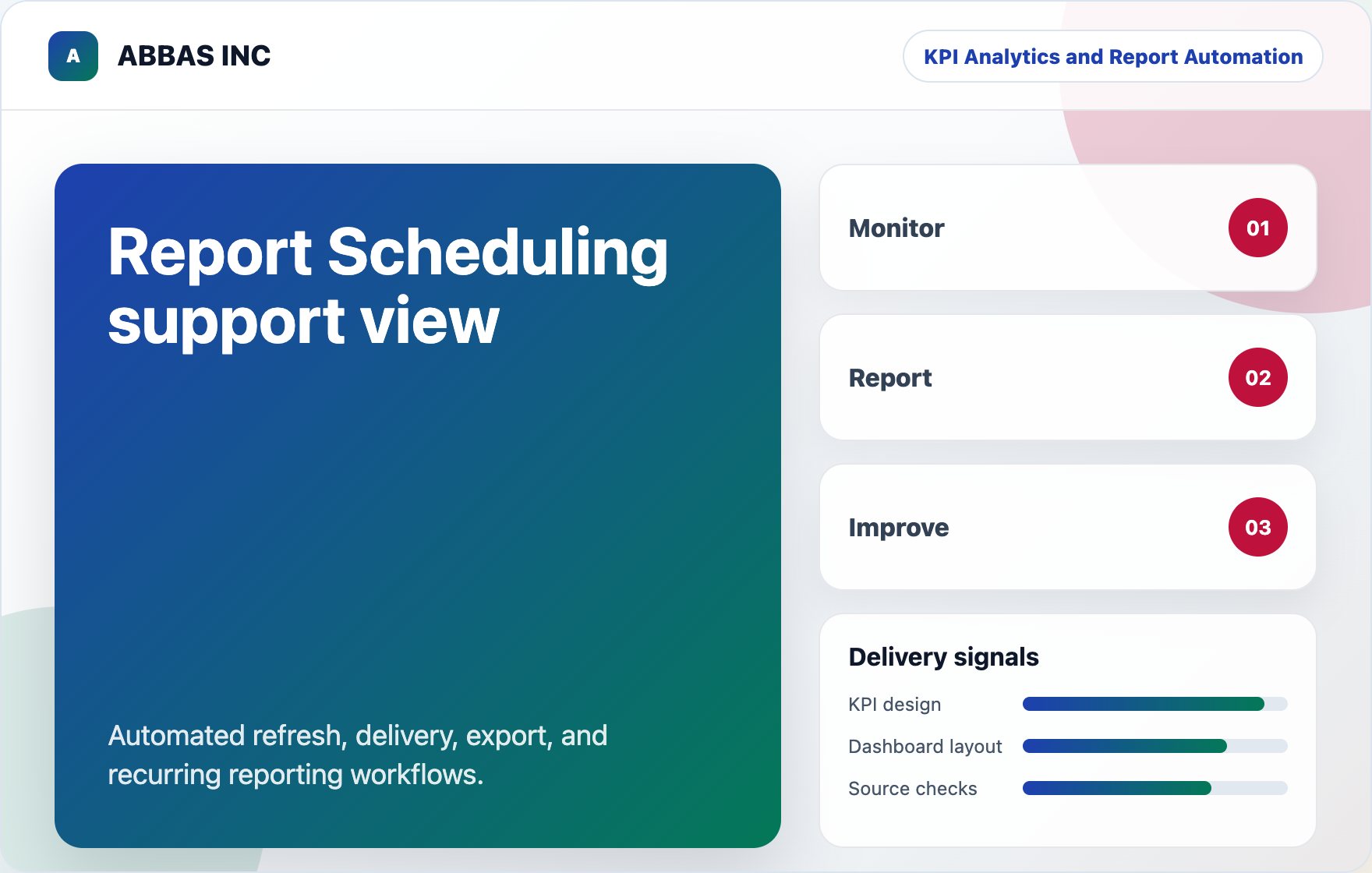 Report Scheduling support view visual for ABBAS INC